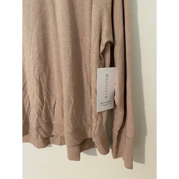 NWT Athleta Mindset Sweatshirt 2X $69 Super Soft Comfortable Long Sleeve Top Tan - Picture 2 of 7